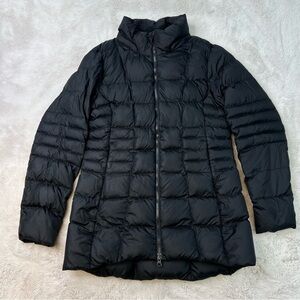 The North Face Puffer Coat 550 Down Fill Size Medium Quilted Jacket Black Parka